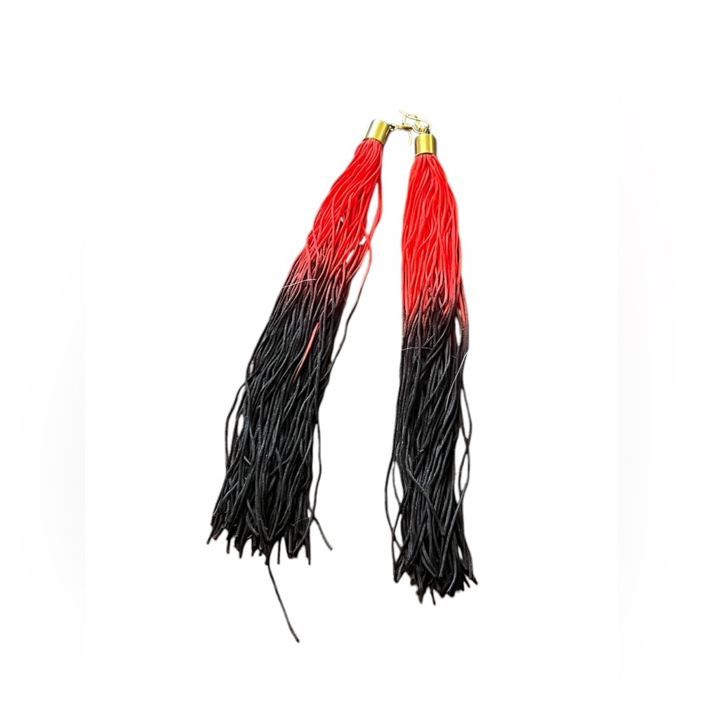 L•O•M Red Dip Dye Tassel Earrings NWOT - never worn